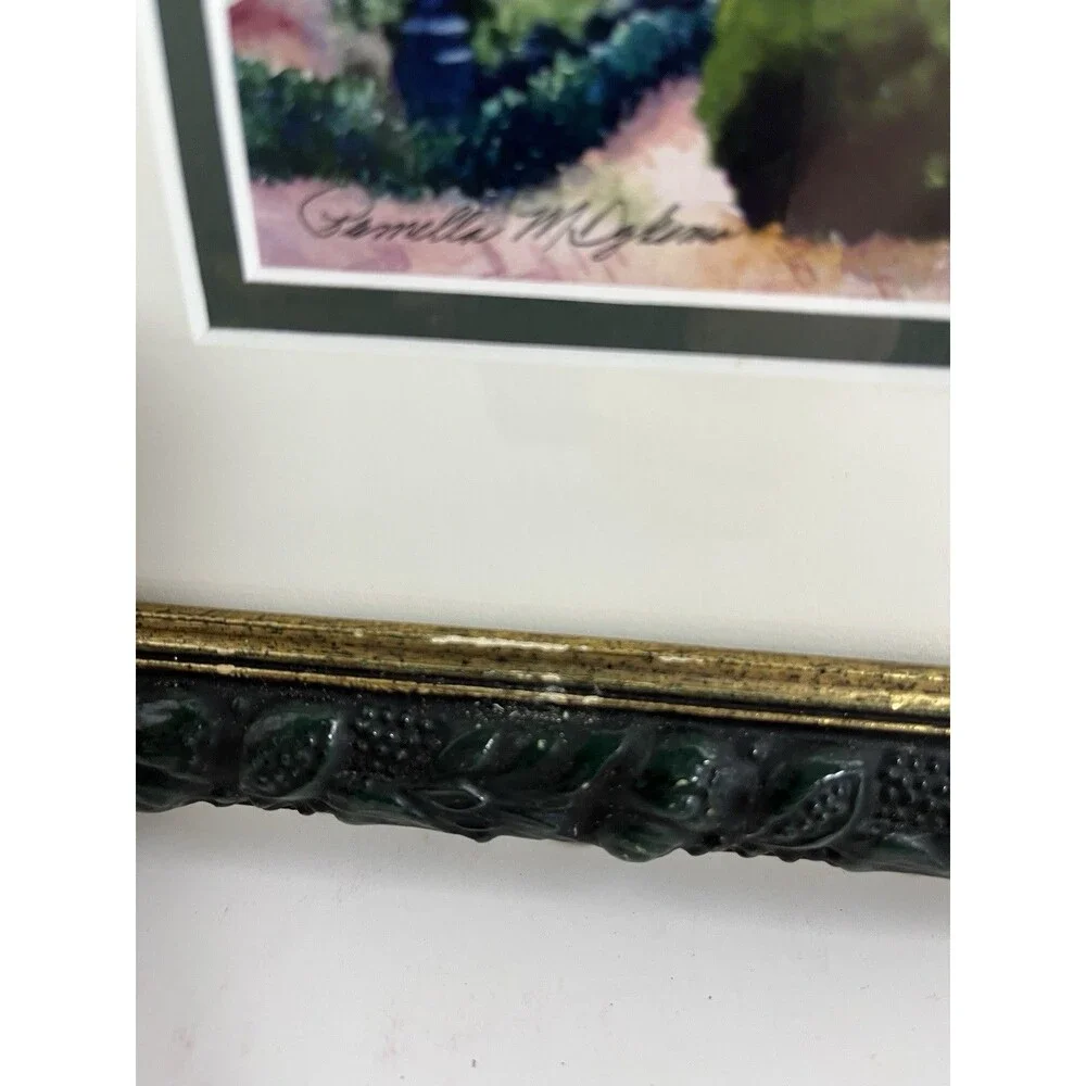 Original Signed Watercolor Painting Framed Landscape House Pamella M. Dykema